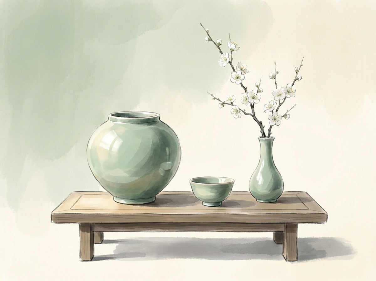 Morning Celadon Still Life Wall Art | Korean Minimalist