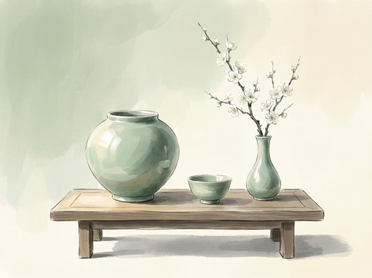 Morning Celadon Still Life Wall Art | Korean Minimalist
