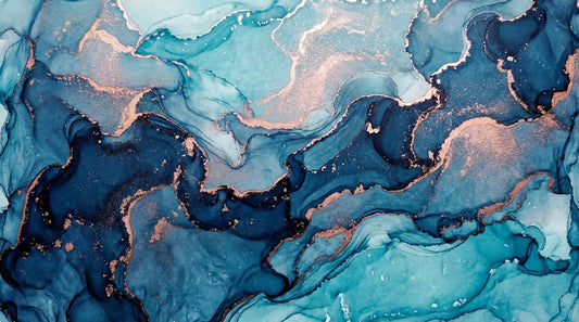 Oceanic Flow Abstract Canvas Print — Blue Teal Fluid Art for Modern Minimalist Interiors