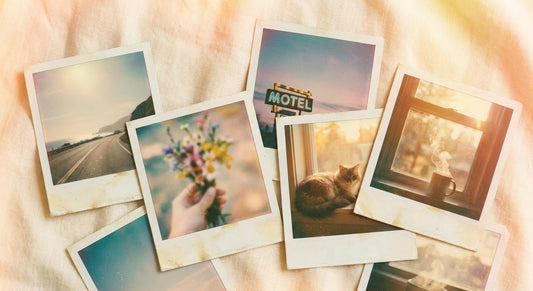 Polaroid Daydream Collage Print | Vintage Analog Film Aesthetic Wall Art | Warm Nostalgia Decor