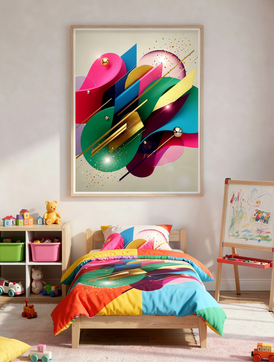 Rainbow Prism Explosion Wall Art | Maximalist Color