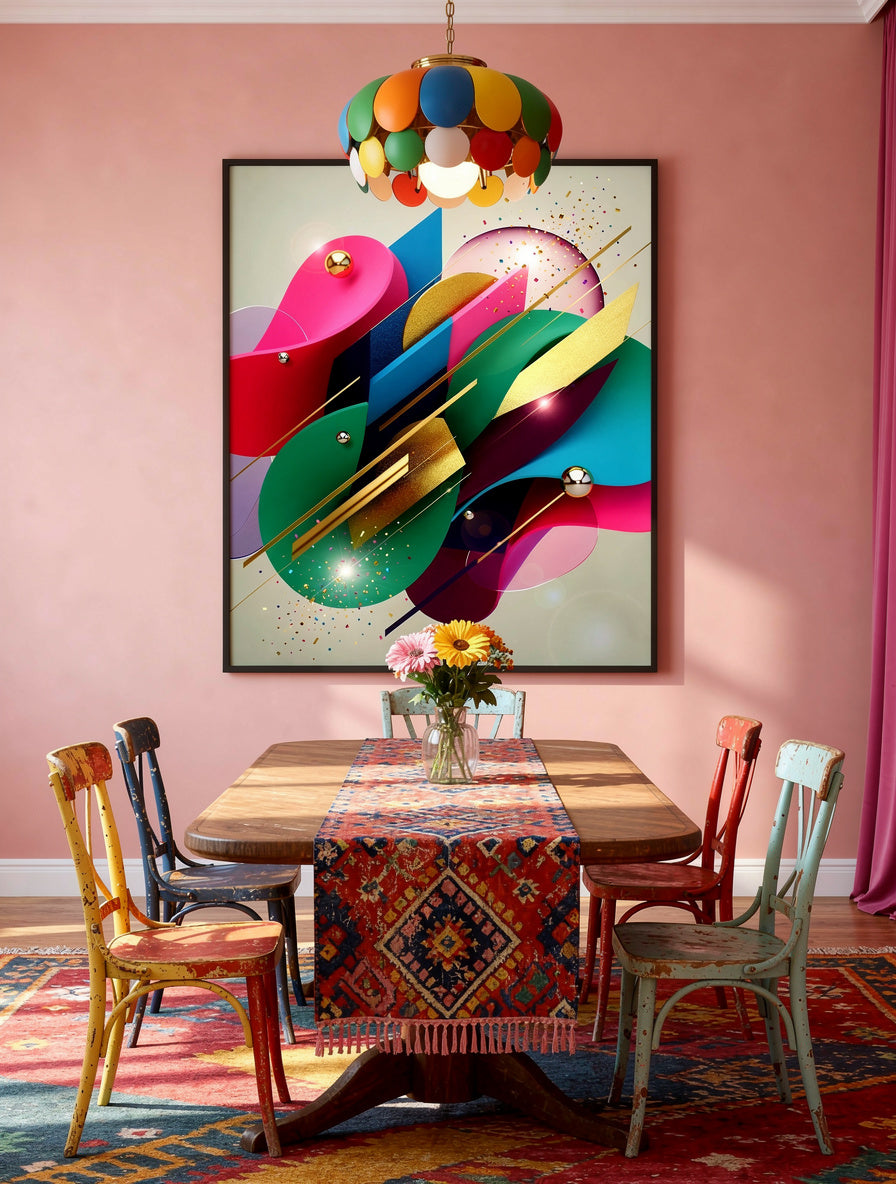 Rainbow Prism Explosion Wall Art | Maximalist Color