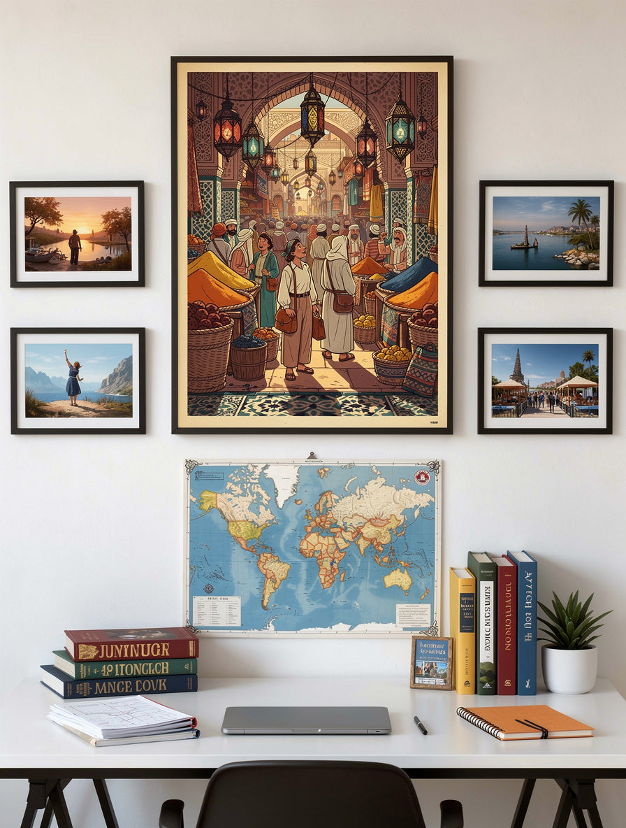 Retro Marrakech Souk Expedition Wall Art | Vintage