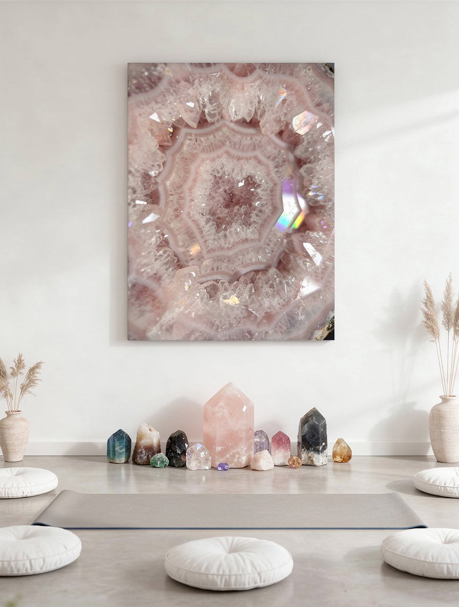 Rose Quartz Cathedral Depths Wall Art | Biophilic