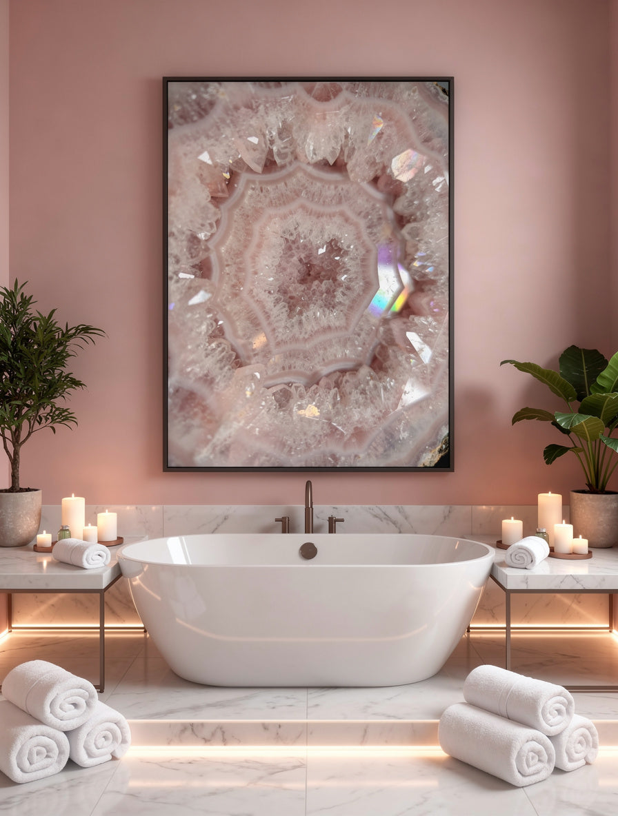 Rose Quartz Cathedral Depths Wall Art | Biophilic
