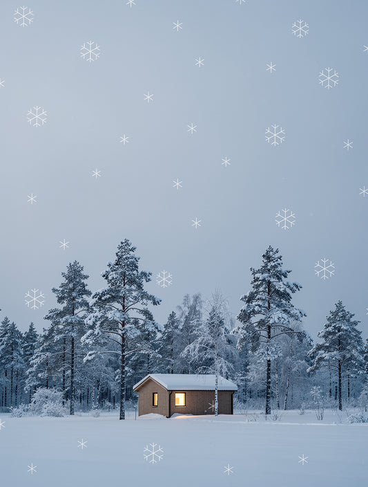 Snowy Pine Forest Silence Minimalist | Winter Canvas Art