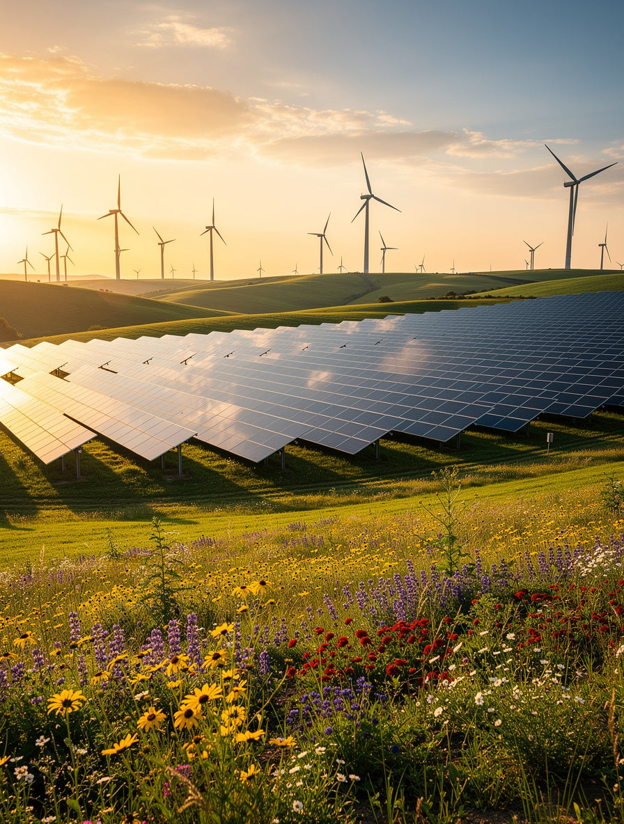 Solar Fields at Dawn Eco Wall Art | Sustainable Canvas