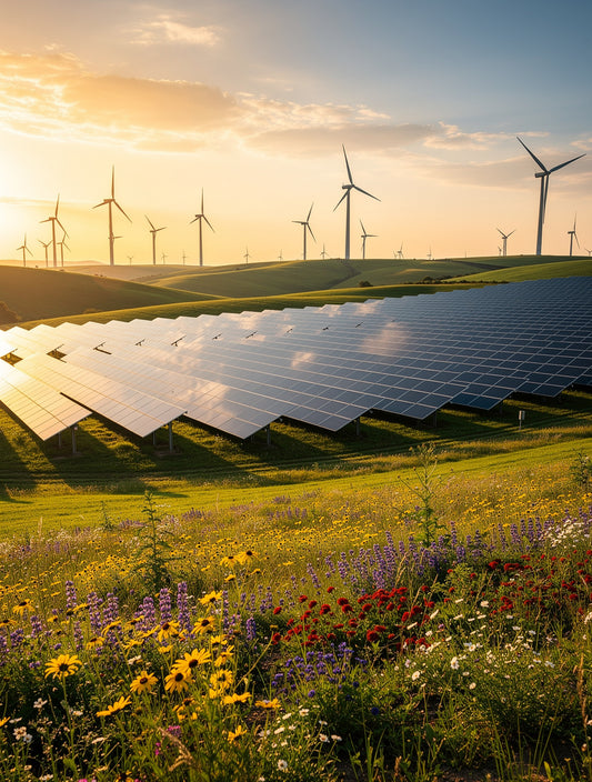 Solar Fields at Dawn Eco Wall Art | Sustainable Canvas