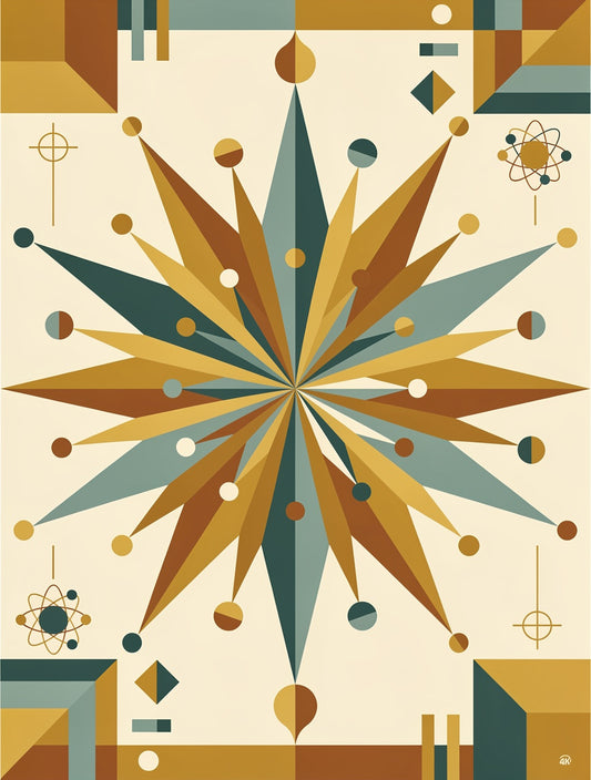 Starburst Atomic Composition Wall Art | Mid-Century Modern