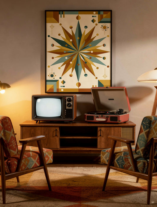 Starburst Atomic Composition Wall Art | Mid-Century Modern