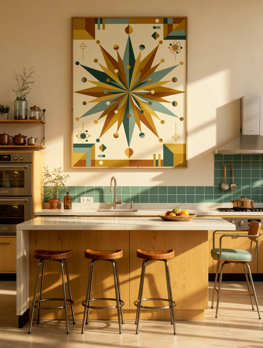 Starburst Atomic Composition Wall Art | Mid-Century Modern