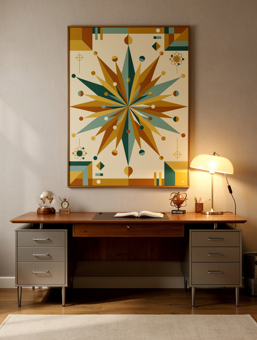 Starburst Atomic Composition Wall Art | Mid-Century Modern
