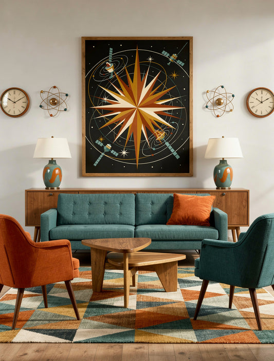 Starburst Atomic Sunburst Mid-Century Wall Art | Retro