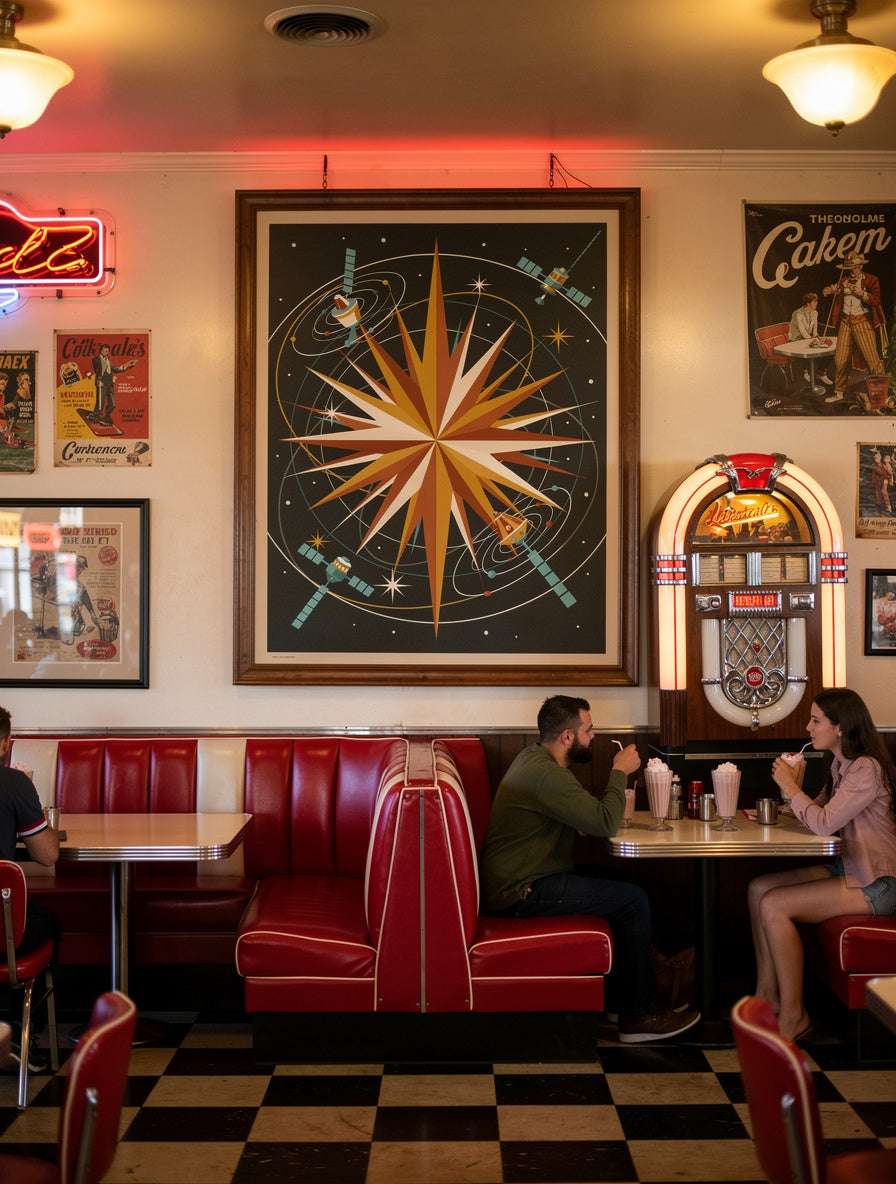 Starburst Atomic Sunburst Mid-Century Wall Art | Retro