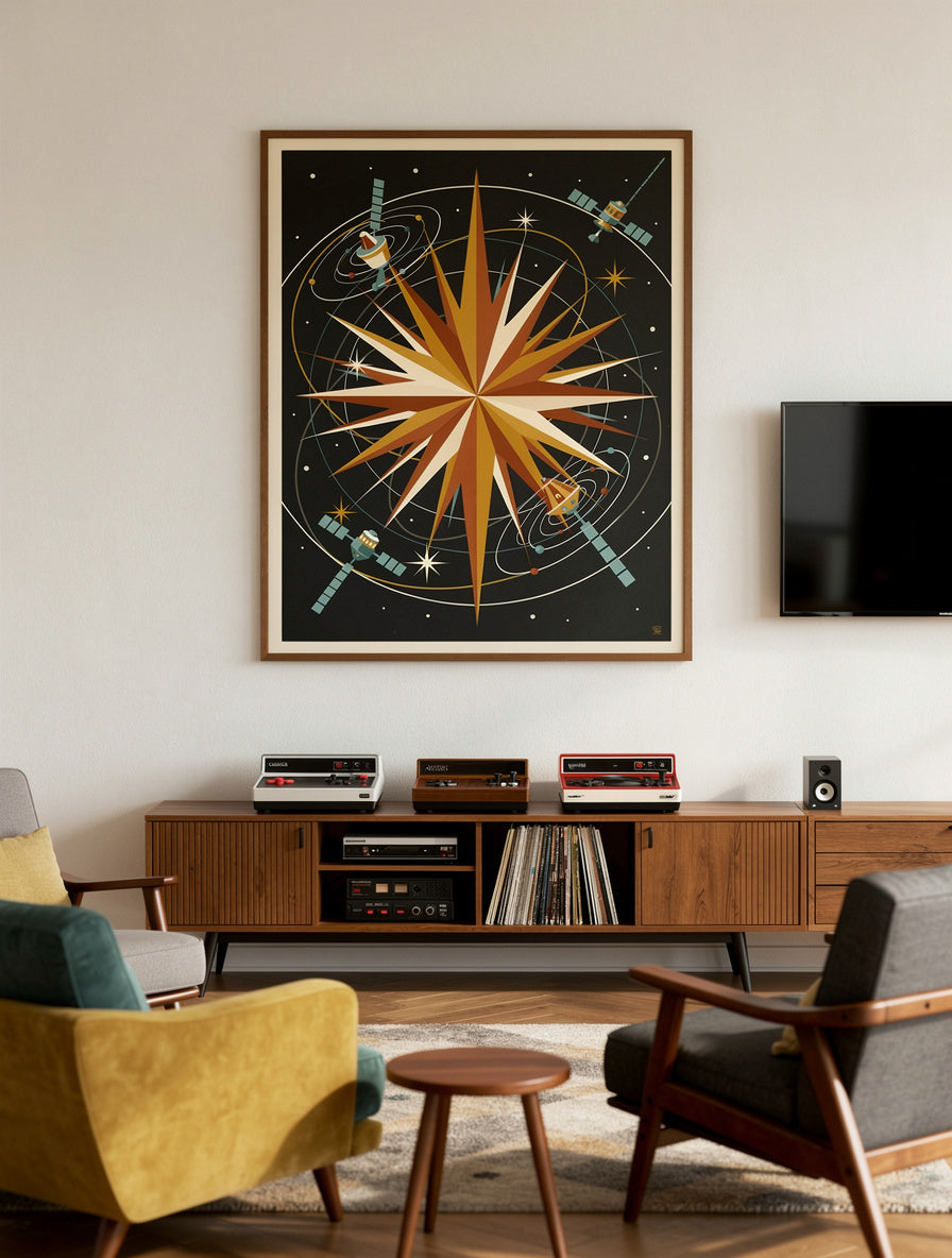 Starburst Atomic Sunburst Mid-Century Wall Art | Retro