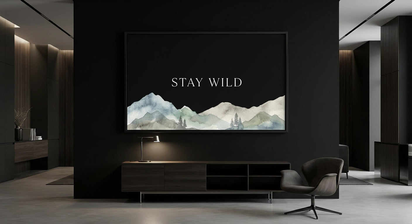 Stay Wild Nature Typography Motivational Wall Art | Botanical Inspirational Quote Canvas Print