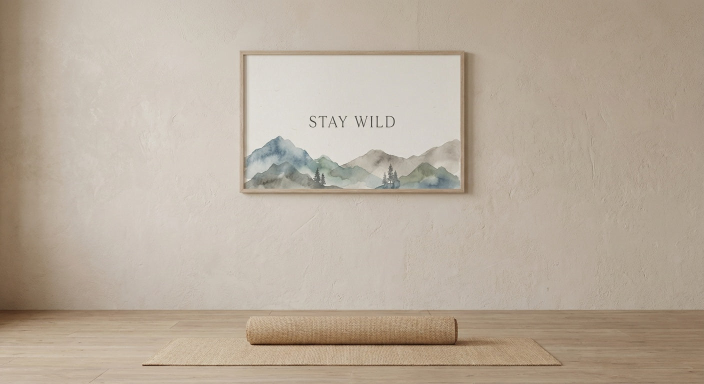 Stay Wild Nature Typography Motivational Wall Art | Botanical Inspirational Quote Canvas Print