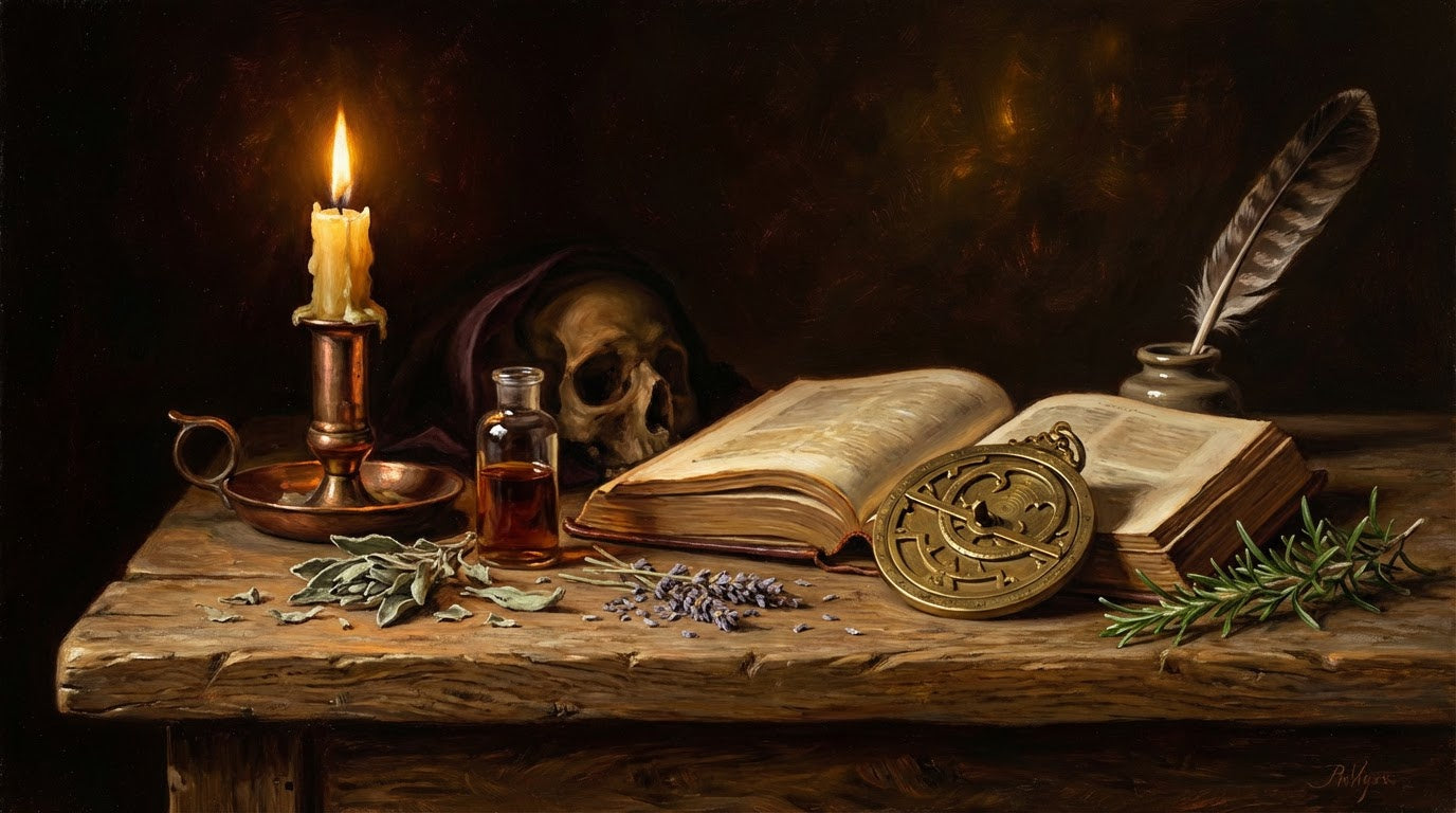 The Alchemist's Still Life | Dark Academia Wall Art Print