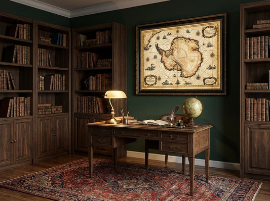 Cartographer's Dream Antarctica Wall Art | Vintage Map Print