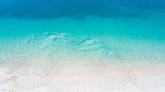 Turquoise Tidal Aerial Wall Art | Ocean Wave Print | Coastal Bathroom & Beach House Decor