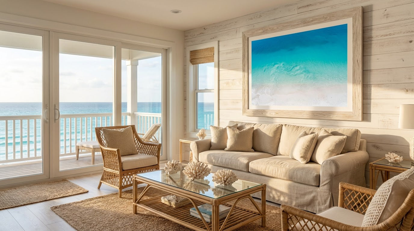 Turquoise Ocean Wave Wall Art | Coastal Beach House Decor