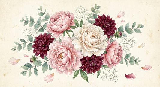 Vintage Peony Garden Botanical Wall Art | Romantic Floral Print for Sunroom & Spa Decor