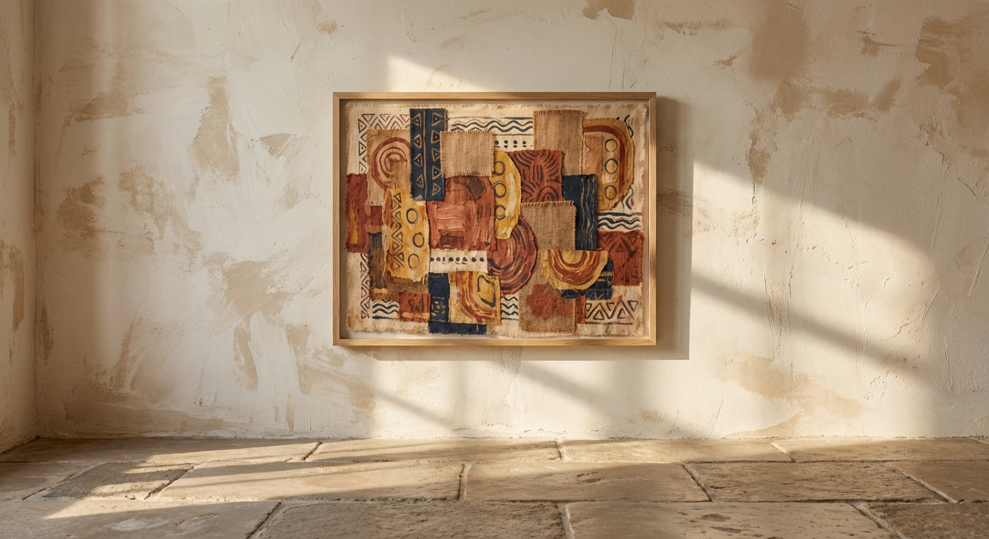 Woven Earth Abstract Wall Art | Warm Textured Afro-Bohemian Print