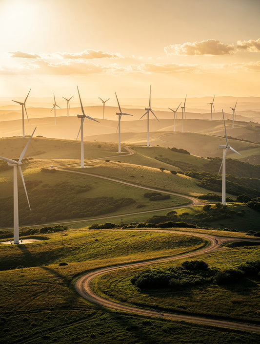 Wind Farm Horizon Renewal Eco Art | Sustainable Canvas