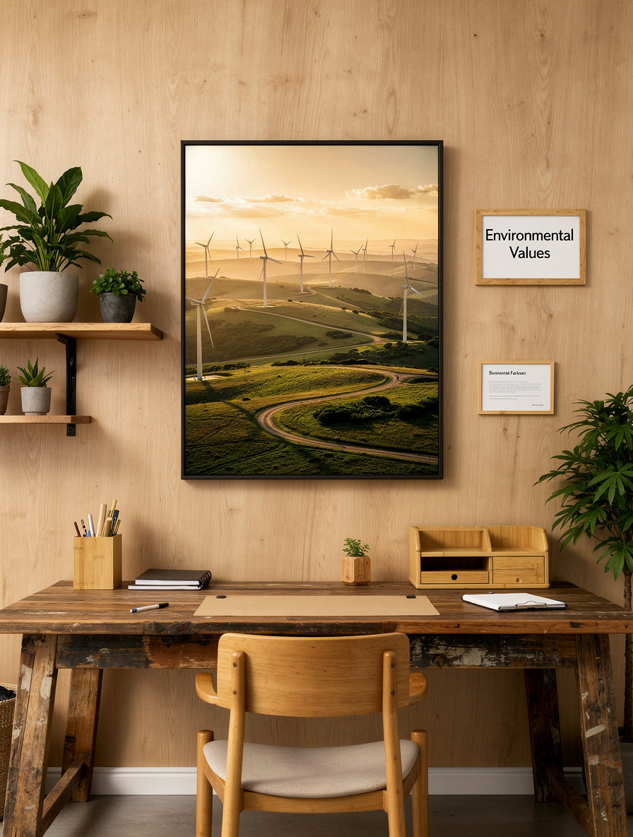 Wind Farm Horizon Renewal Eco Art | Sustainable Canvas